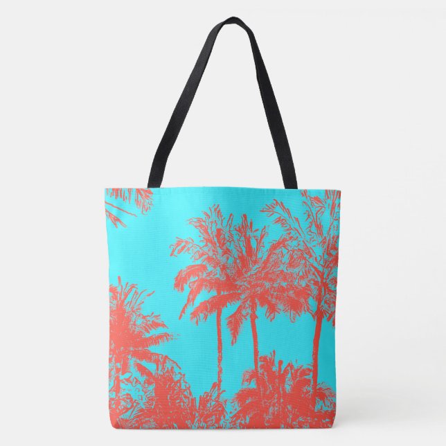 Makena Beach Hawaiian Sketchy Palms Bolsa de praia (Frente)