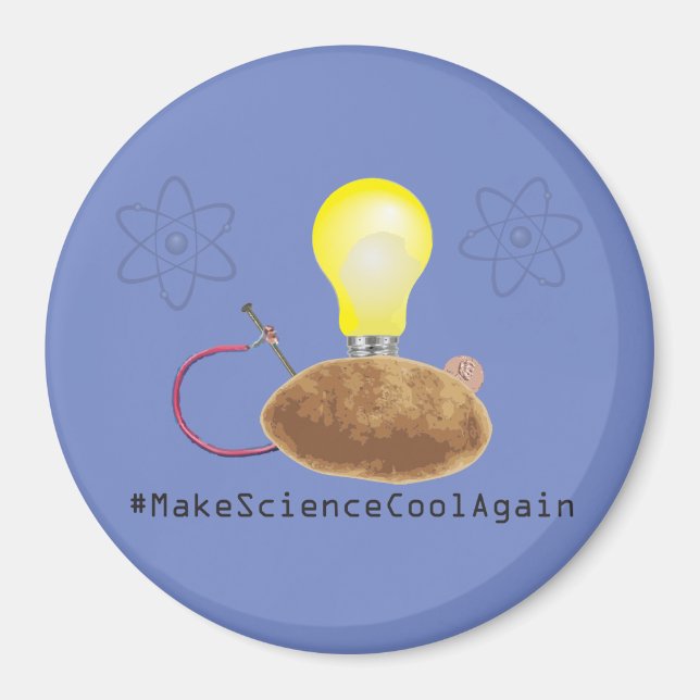 #MakeScienceCoolAgain - Íman redondo de batata (Frente)
