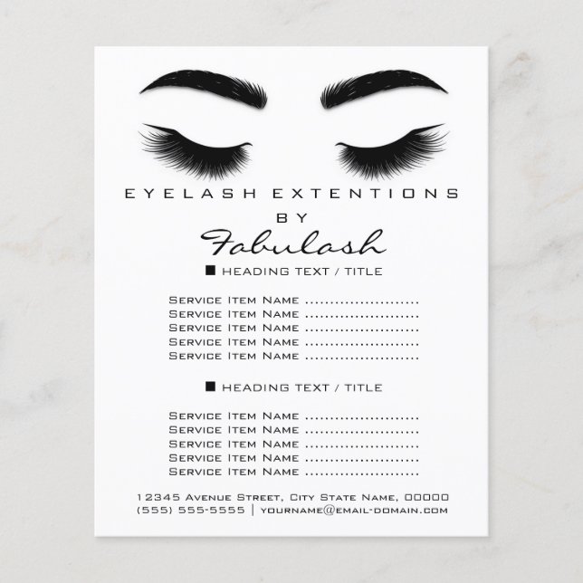 Makeup Artist Beaust Salon Flyer SPA Black White (Frente)