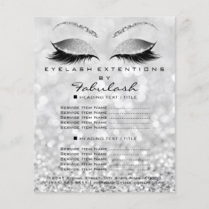 Makeup Artist Beaust Salon Glitter Flyer Silver