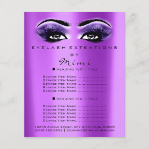 Makeup Artist Beaust Salon Lashes Flyer Purple