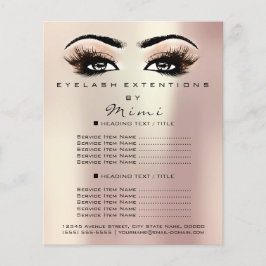 Makeup Artist Beaust Salon Lashes Flyer Rosa Blush