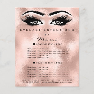 Makeup Artist Beaust Salon Lashes Flyer Rosa Blush