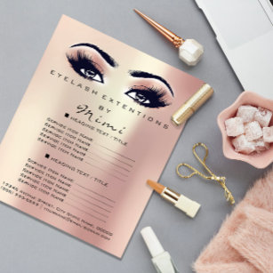 Makeup Artist Beaust Salon Lashes Flyer Rosa Rosa 