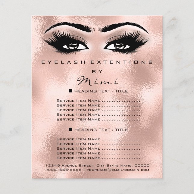 Makeup Artist Beaust Salon Lashes Flyer Rosa Rosa (Frente)