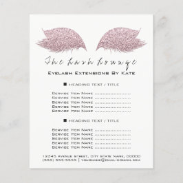 Makeup Artist Beauty Salon Black White Flyer Rosa