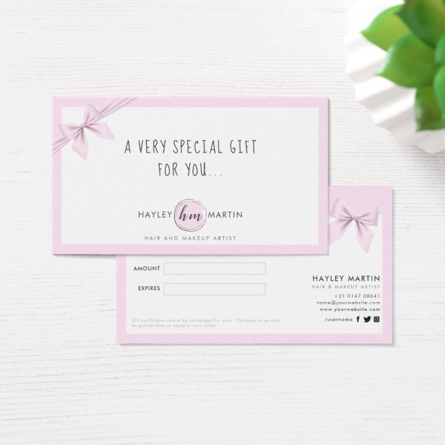 Makeup Artist Beauty Salon Gift Certificados (Mesa)