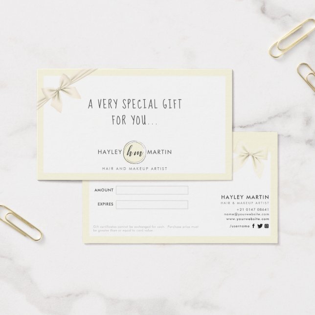 Makeup Artist Beauty Salon Gift Certificados (Escritótio)