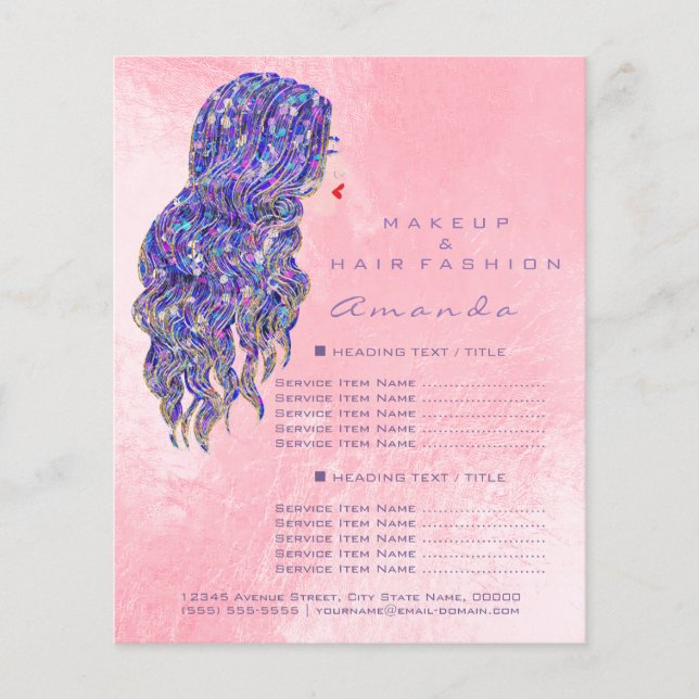 Makeup Artist Beauty Salon Lash Flyer Pastel Ombre (Frente)