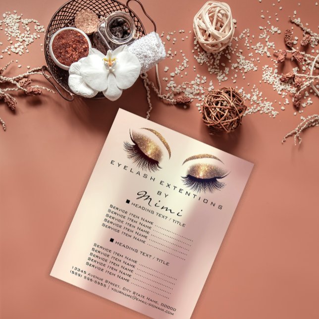 Makeup Artist Beauty Salon Lashes Flyer Glitte Ros (Makeup Artist Beauty Salon Lashes Flyer GlitteRose)