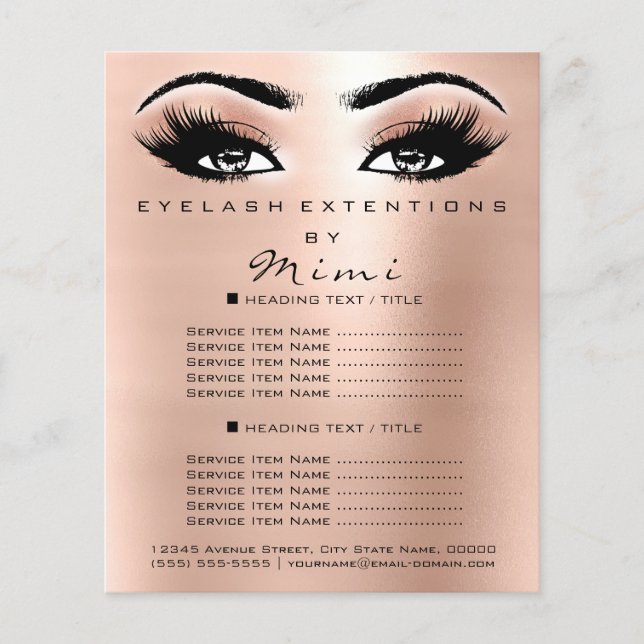Makeup Artist Beauty Salon Lashes Flyer Olhos Pele (Frente)