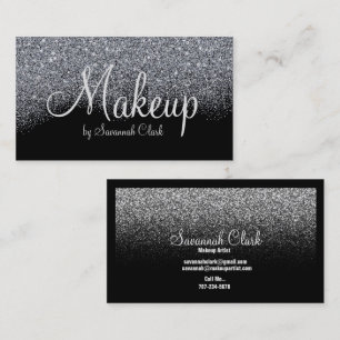 Makeup Artist/Black Glitter Cartão de visita
