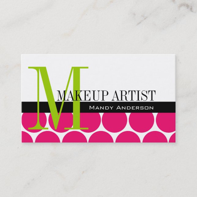 Makeup Artist Cartões de visitas Hot Pink (Frente)