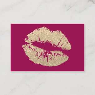 Makeup Artist Cartões de visitas - Ouro Beijo