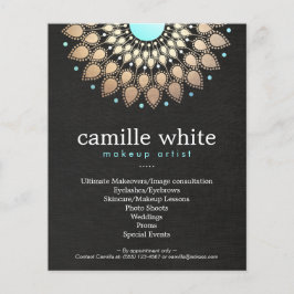 Makeup Artist Dourado Motif Black Menu List