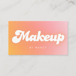 Makeup Artist Groovy Retro Peach Cartão de visita