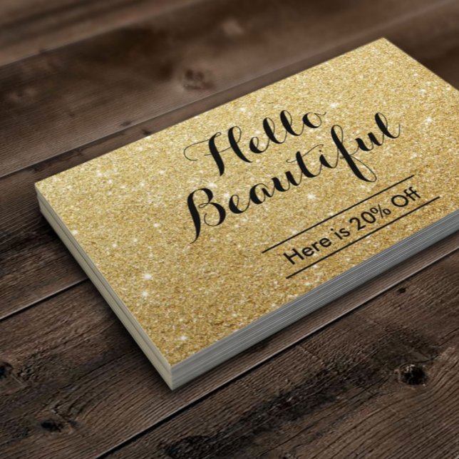 Makeup Artist Hair Salon Dourado Glitter Referral (Criador carregado)