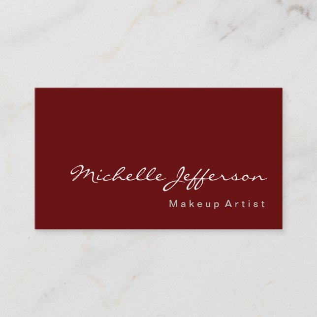Makeup Artist Modern Simple Red Cartão de visita (Frente)