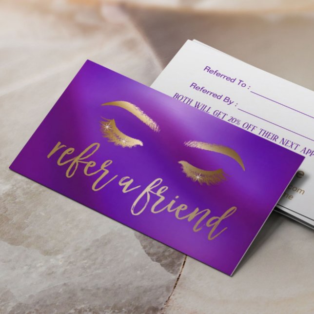 Makeup Artist Purple & Dourado Referral (Criador carregado)