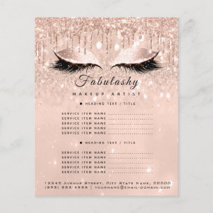 Makeup Artist Salon Glitter Flyer Rosa Price List1