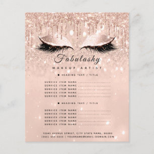 Makeup Artist Salon Glitter Flyer Rosa Price List2