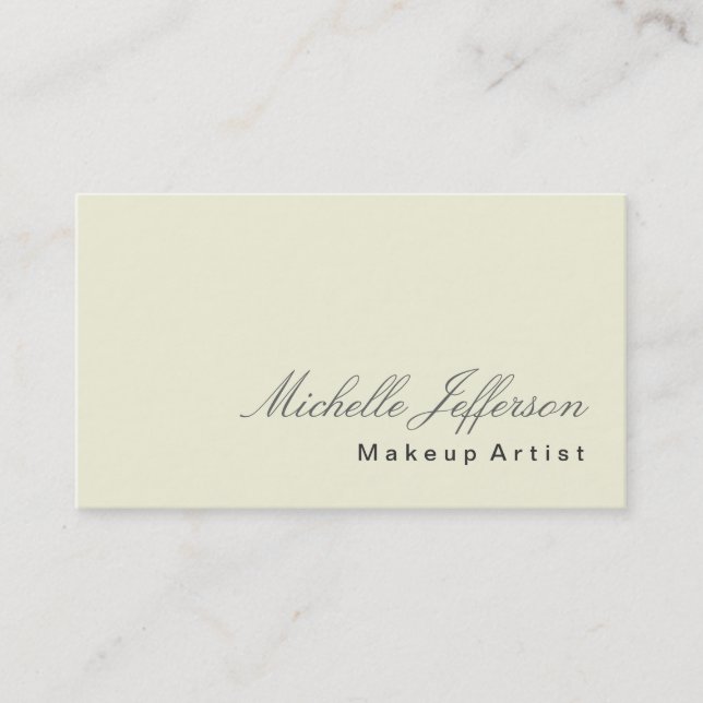 Makeup Artist Script Beige Cartão de visita (Frente)