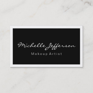 Makeup Artist Script Black White Cartão de visita