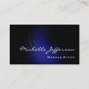 Makeup Artist Script Blue Black Cartão de visita