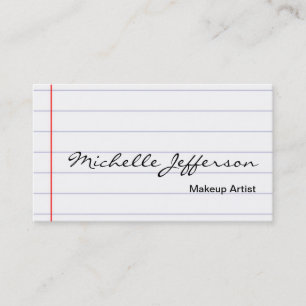 Makeup Artist Script Lined Paper Cartão de visita