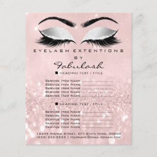 Makeup Beaut Salon Pink Glitter Flyer Cinzas Lashe