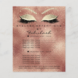 Makeup Beauty Salon Glitter Flyer Rosa Dourado Ski