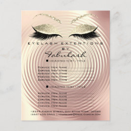 Makeup Beauty Salon Glitter Flyer Rosa Dourado Ski