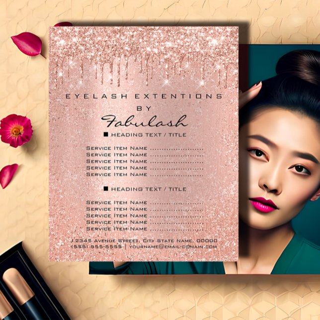 Makeup Beauty Salon Hair Rosa Glitter Flyer Drives (Makeup Beauty Salon Hair Rose Glitter Flyer Drips)