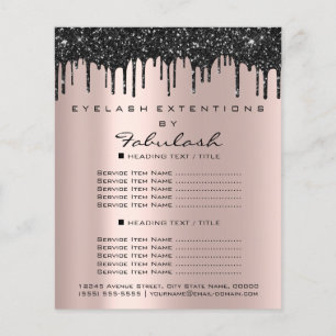 Makeup Beauty Salon Rosa Glitter Flyer Black Drive