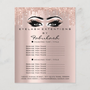 Makeup Beauty Salon Rosa Glitter Flyer Spark Eyes