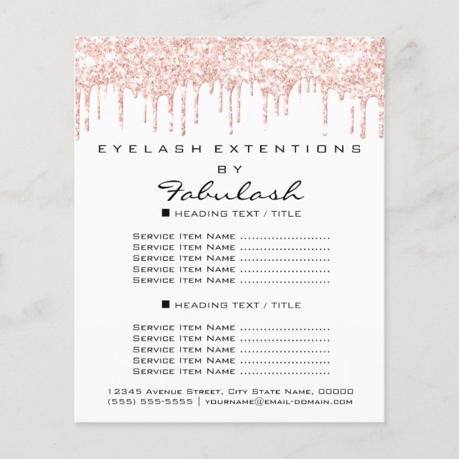 Makeup Beauty Salon Rosa Glitter Flyer White Drive (Frente)