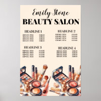 makeup belon salon Poster preto e rosa