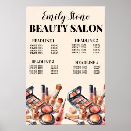 makeup belon salon Poster preto e rosa