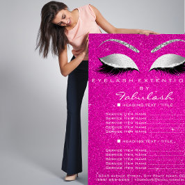 Makeup Lashes Beaut Salon Glitter Flyer Hot Pink