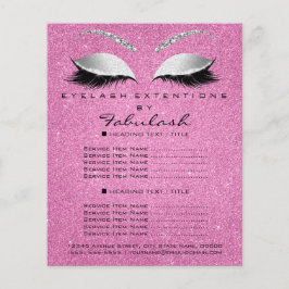 Makeup Lashes Beauty Salon Glitter Flyer Cinza Pin