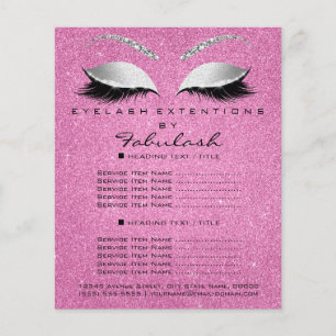 Makeup Lashes Beauty Salon Glitter Flyer Cinza Pin