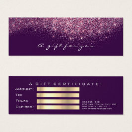 Makeup Violet PinkLash do Certificado de Presente 