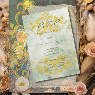 Mal-humorado Barroco Vintage Floral Casamento RSVP