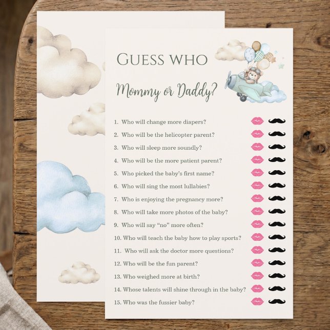 Mal Podemos Esperar Quem é Mamãe ou Papai Jogo (Guess Who Mommy or Daddy Game Bearly Wait Boy)