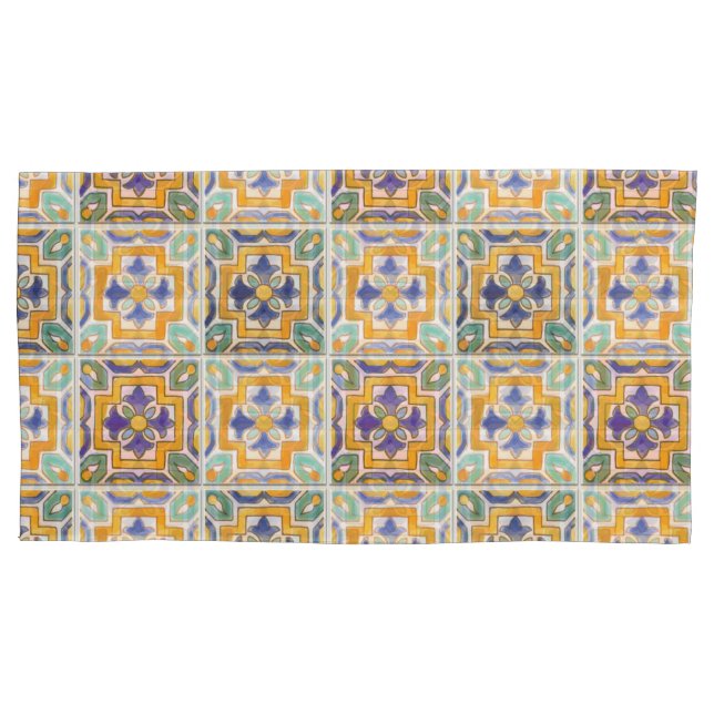 Mala-Azulejo Laranja-Verde-Azul (Frente)