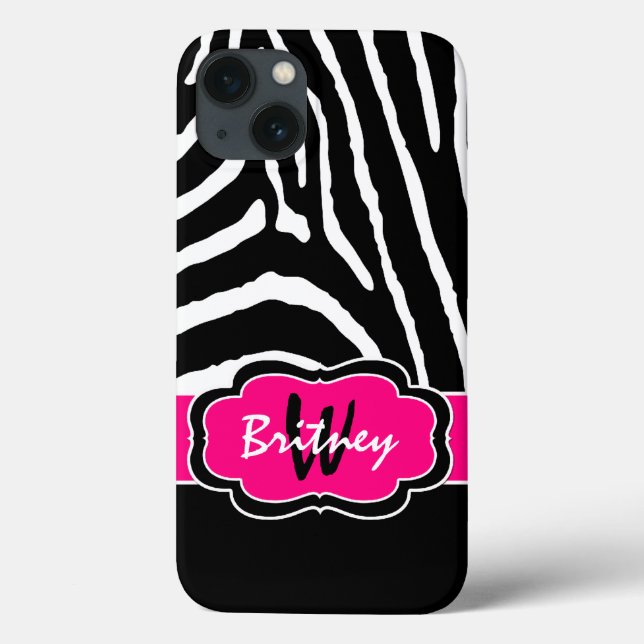 Mala de ar iPad de Zebra Rosa, Preta, Rosa (Verso)