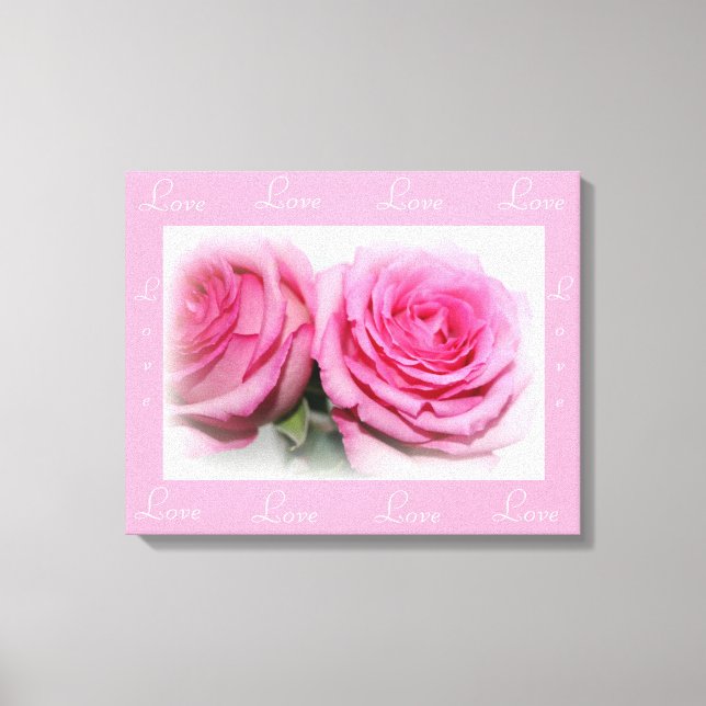 Mala de Canvas com Rosas Rosa (Frente)