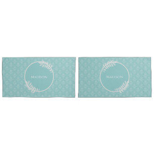 Mala de Travesseiro do Teal Elegant Damask