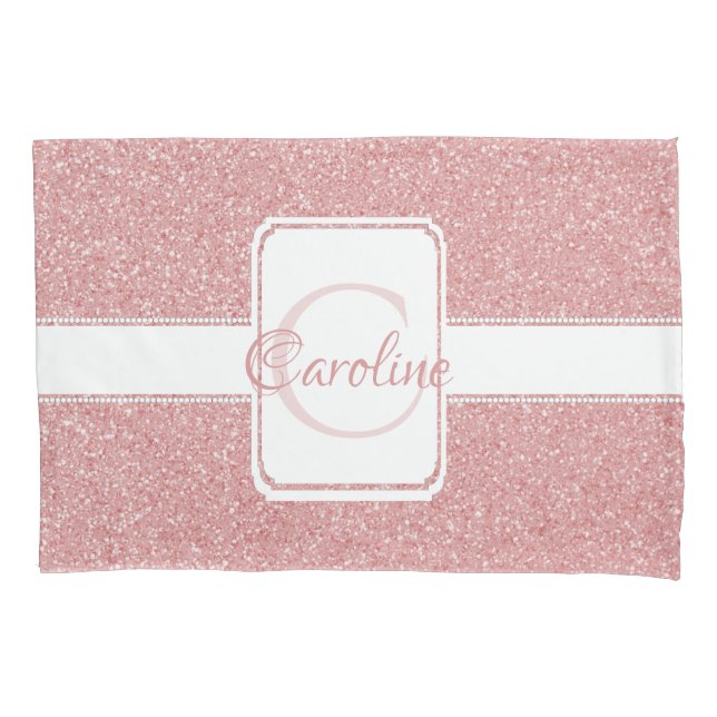 Mala de Travesseiro Personalizada com Brilho Rosa (Frente)