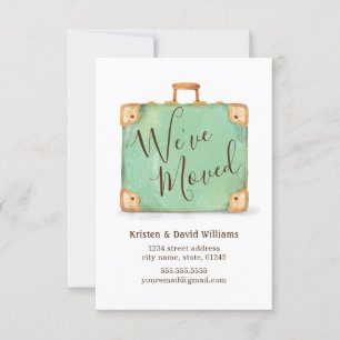 Mala de viagem do vintage nós movemos anúncio